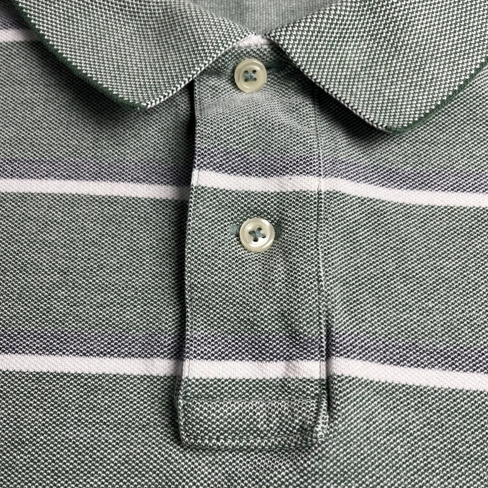 Polo Ralph Lauren Shirt‎ Mens Medium M Classic Fit Green Striped Pique Pony Logo